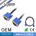 SIPU de alta velocidad 5.5mm color negro vga 3 + 2 cable para computadora 5 m vga cable precio al por mayor vga splitter